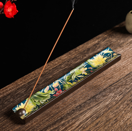 Ceramic Lotus Incense Burner - Enamel