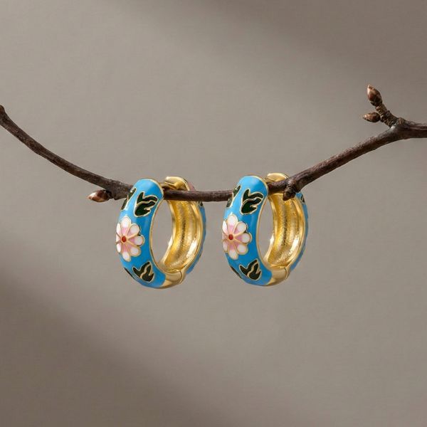 Cloisonne Earrings –Blue