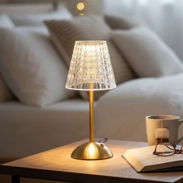Faux Glass LED Table Lamp - C