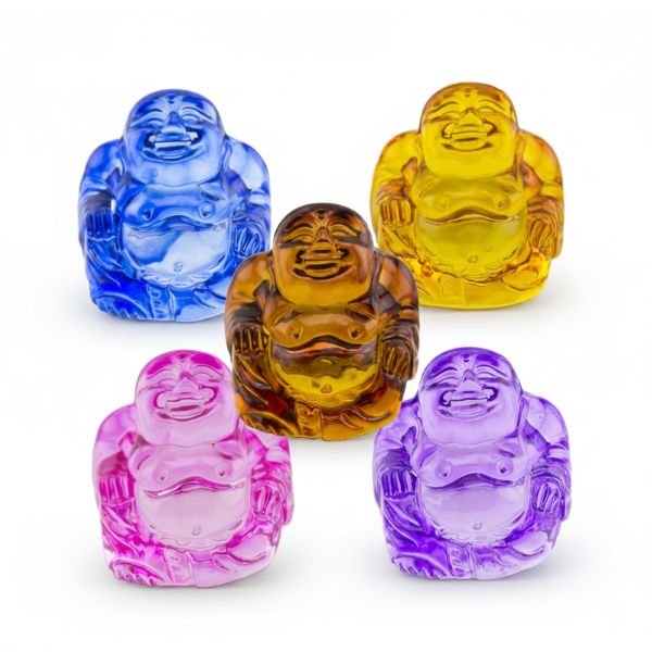 Colorful Pocket “Crystal” Buddhas – Set of 5