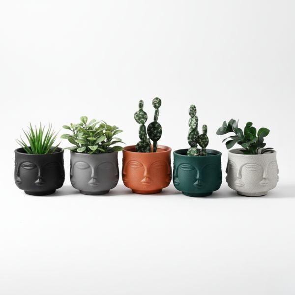 indoor plant pots with faces Buddha Face Planter – Original Source