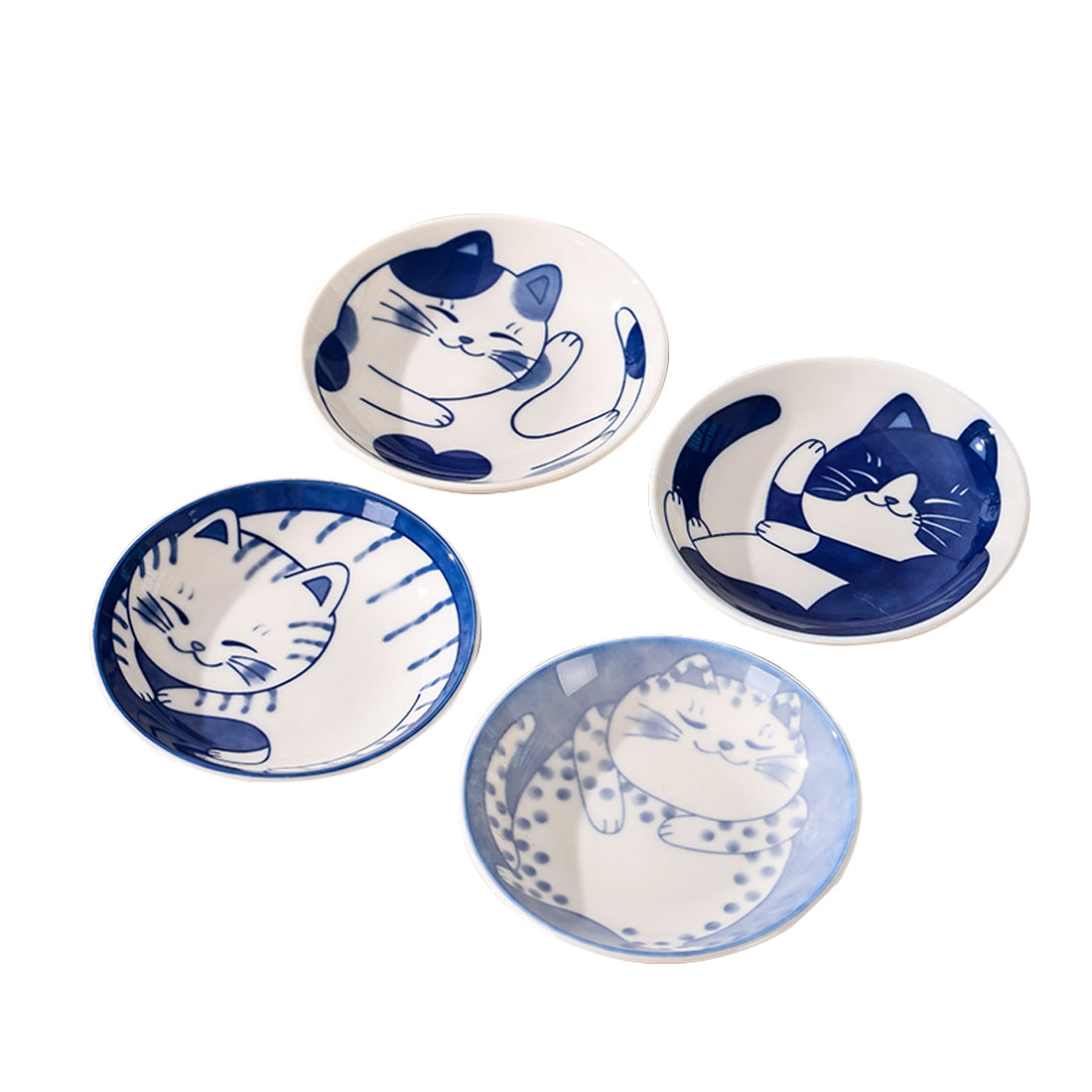 Lucky Cat Ceramic Trinket Dish Set