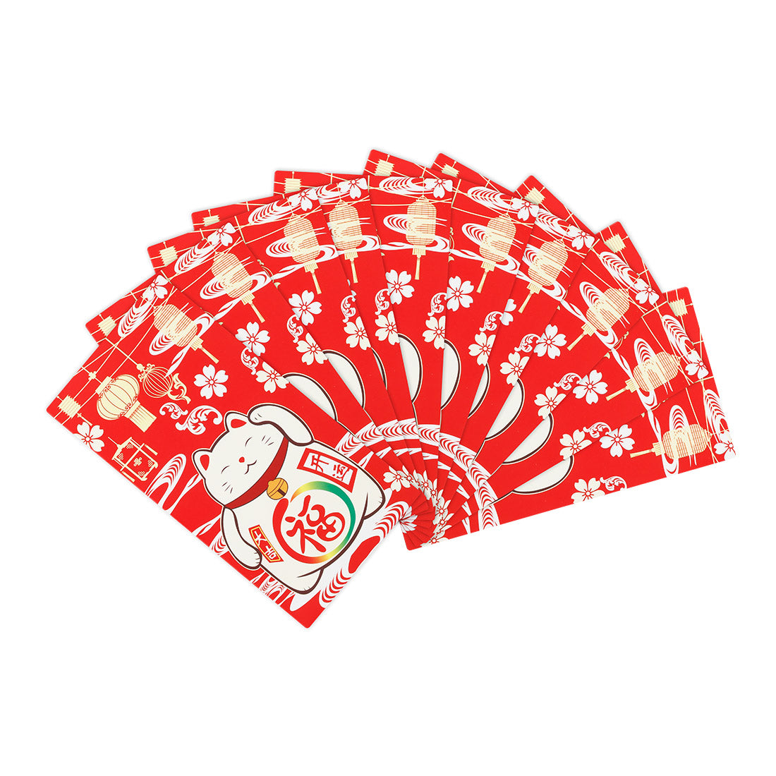 Lucky Cat Red Envelopes - Set of 10