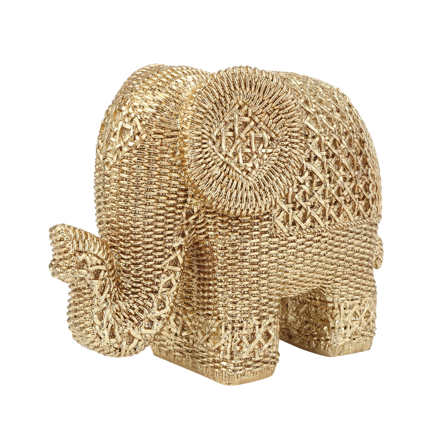 Woven Finish Elephant – Resin