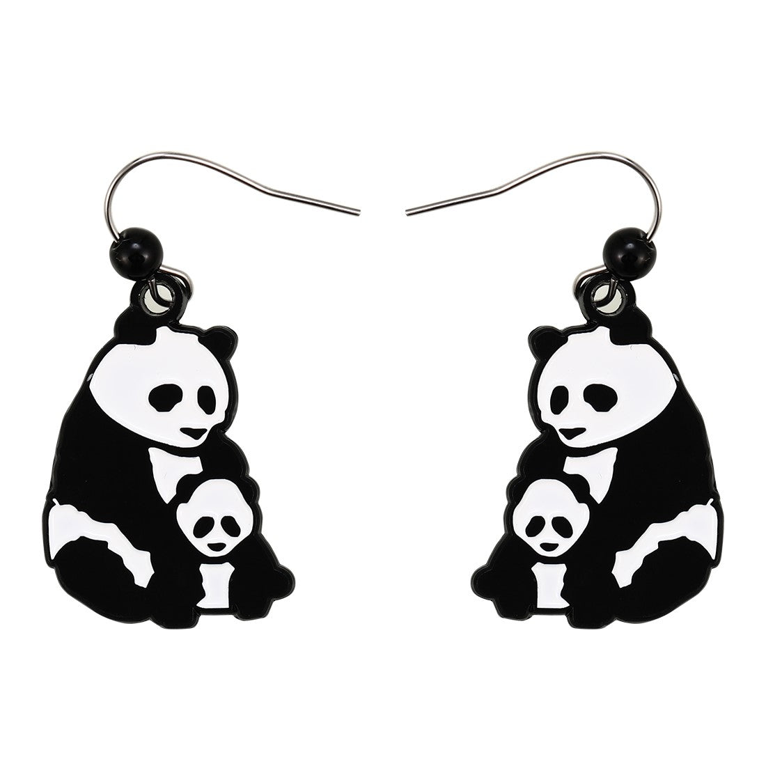 Enamel Panda Earrings