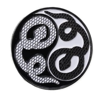 Yin Yang Snake Enamel Pin