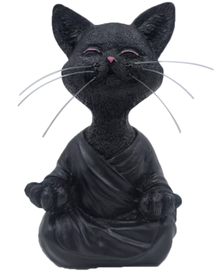 Happy Cat Buddha-Black