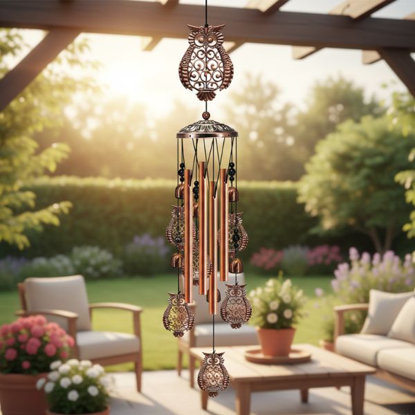 Metal Iron Art Wind Chime - Owl