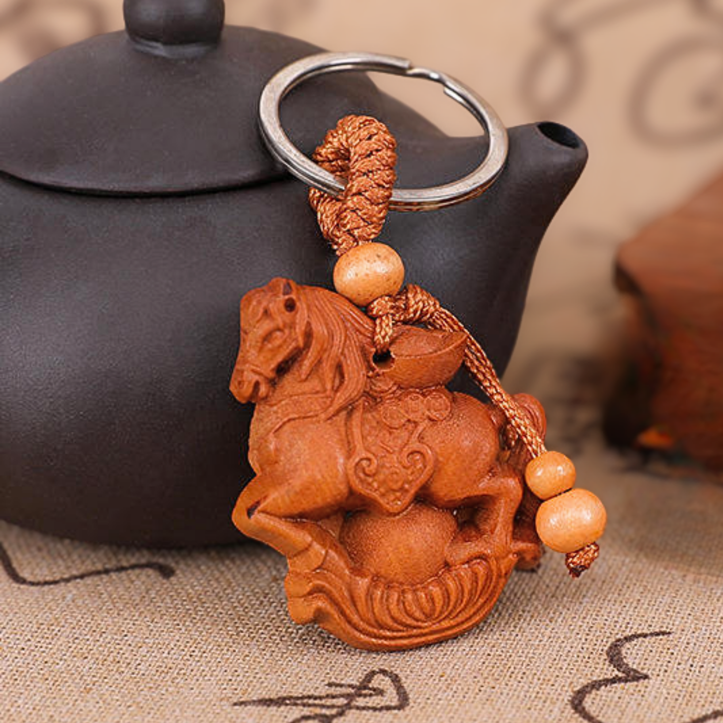 Wooden Horse Keychain