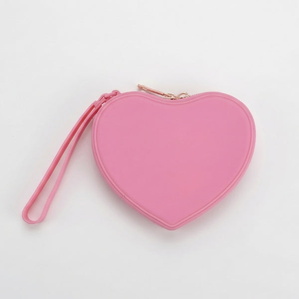 Pink Small Heart Shaped Silicone Pouch