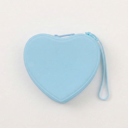 Blue Small Heart Shaped Silicone Pouch