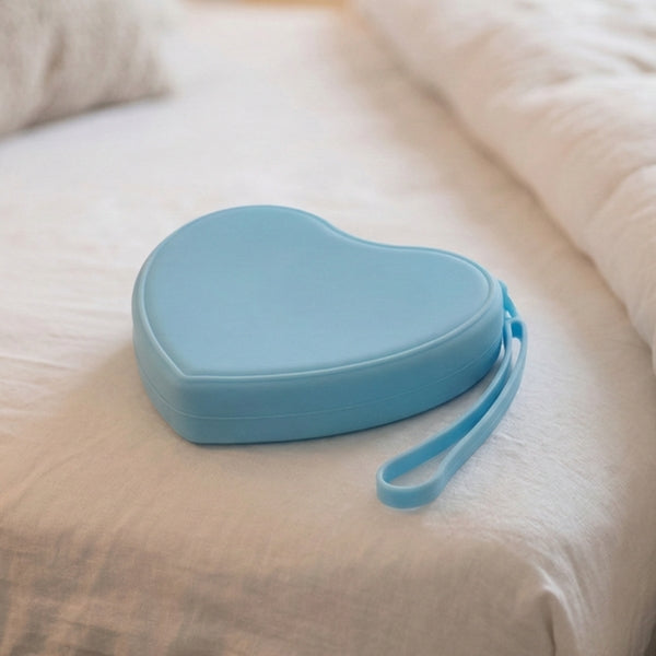 Blue Small Heart Shaped Silicone Pouch