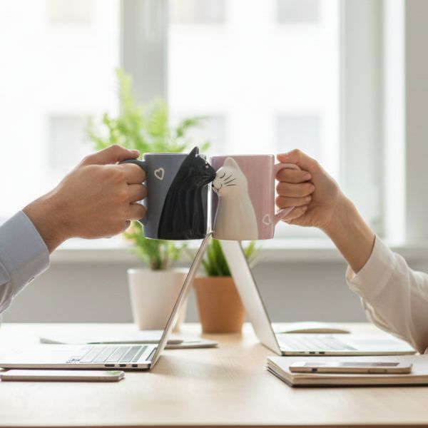 Cat Mug, Coffee, Cat, Drinks, Pair, Partner, Mug