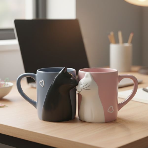 Cat Mug, Coffee, Cat, Drinks, Pair, Partner, Mug