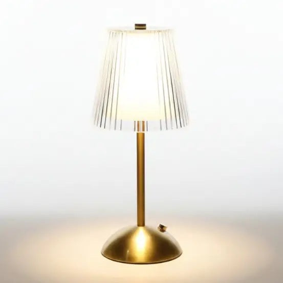 Faux Glass LED Table Lamp - Big Stripes