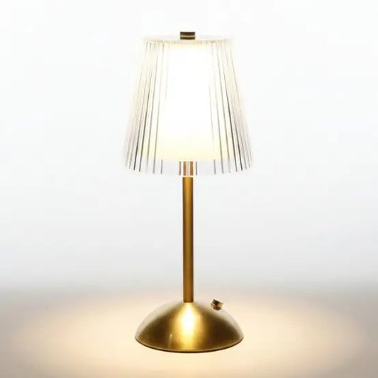 Faux Glass LED Table Lamp - Big Stripes