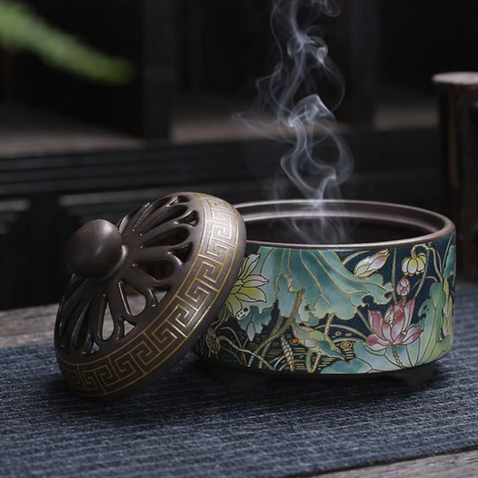 Lotus Incense Burner - Enamel