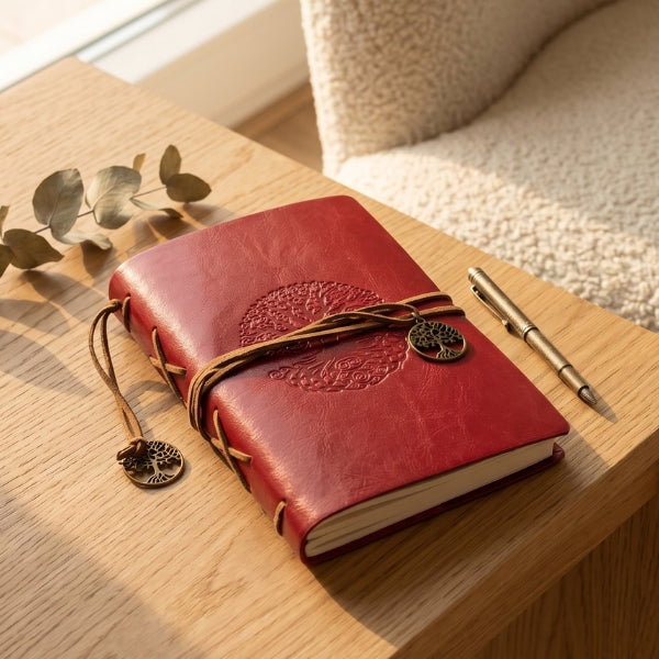 Tree of Life Journal - Red Leatherette