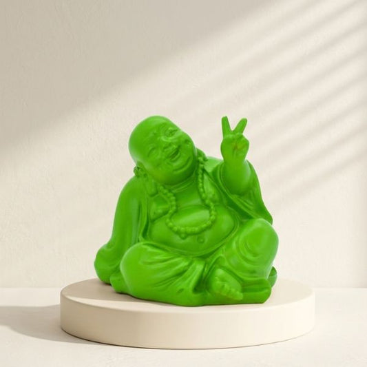 Peace Buddha – Green Resin