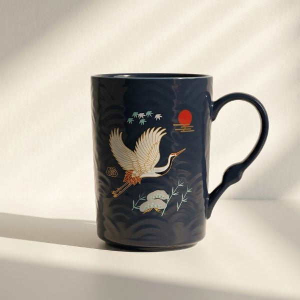 Elegant Ceramic Crane Mug