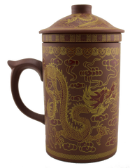 Dragon Print Yi Xing Clay Mug With Strainer - Original Source