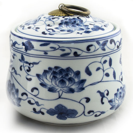 Blue & White Classical Floral Tea Canister - Original Source