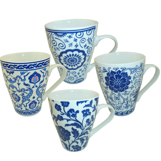 Blue & White Cups - Set of 4 - Original Source