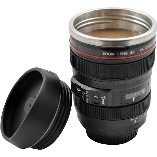 Camera Lens Mug with Stainless Steel Liner (Black) - Original Source
