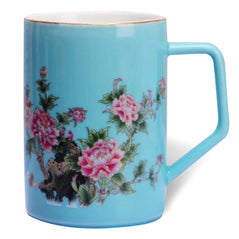 Peony Floral Bone China Mug (Blue) - Original Source
