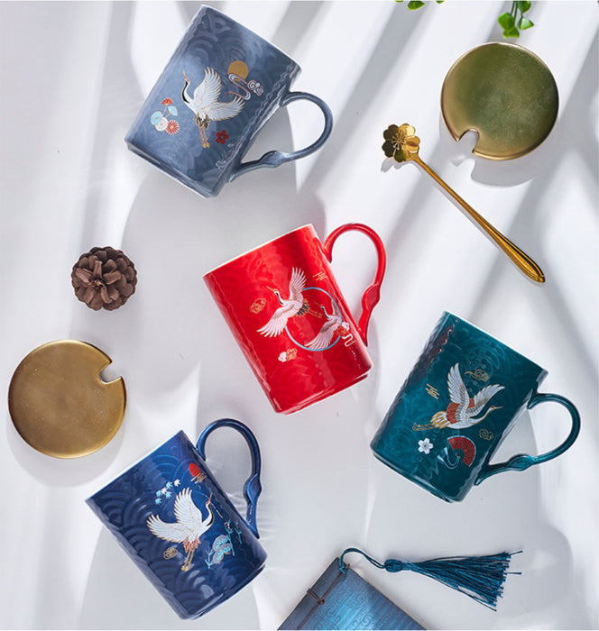 Elegant Ceramic Crane Mug - Original Source