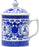 Blue & White Ceramic Mug w/lid - Longevity - Original Source