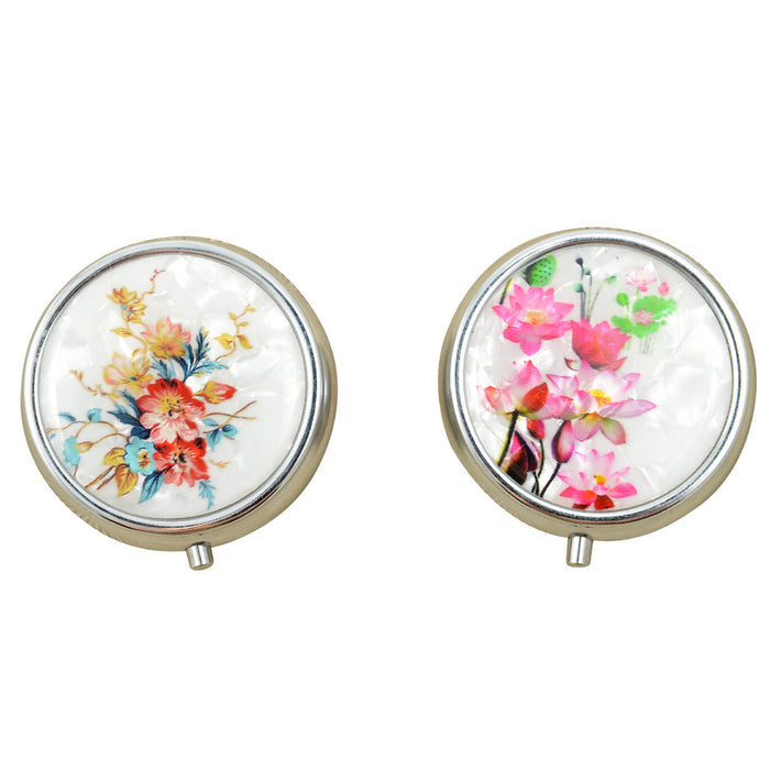 Pearl Flower Pill Box with 3 Sections - Original Source