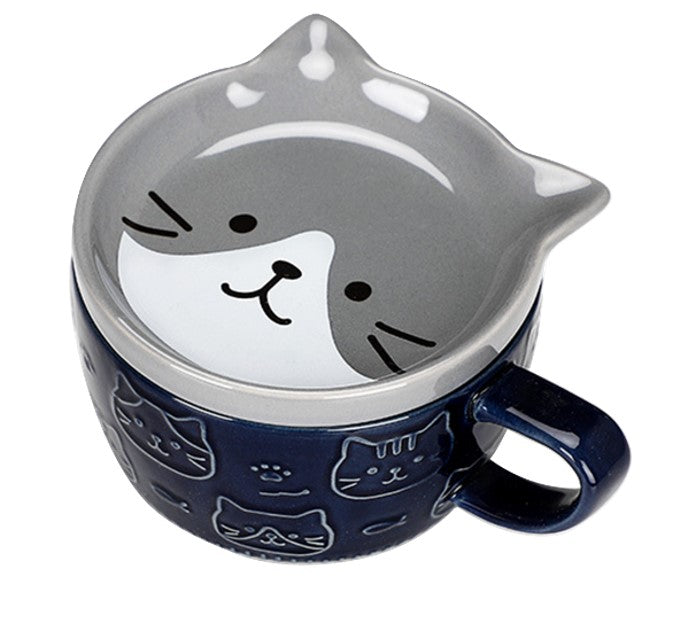 Cat Mug w/Tea Bag Holder Lid