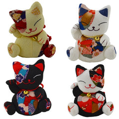 Key Chain - Beanie Lucky Cat - Assorted Colors - Original Source