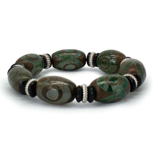 Green Tibetan Dzi Bead Bracelet - Original Source
