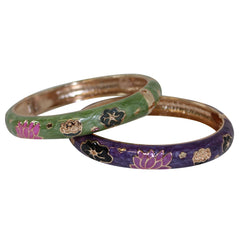 Enamel Bangles - Set of 2 - Lavender & Sage - Original Source