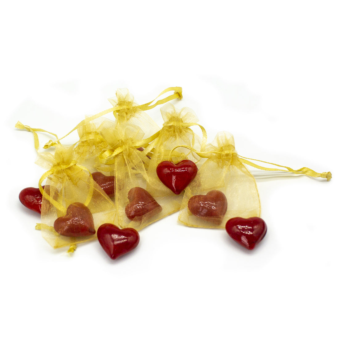 Red Glass Hearts – set of 50 – Original Source