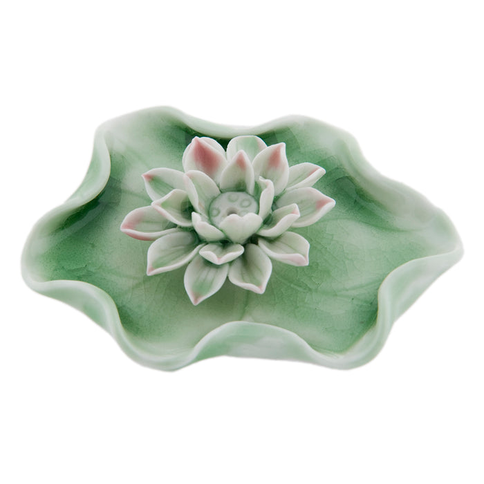 Lotus Incense Holder - Crackle Celadon - Original Source