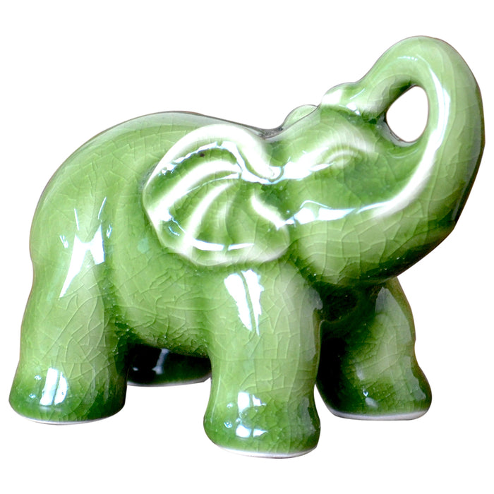 Crackle Celadon Ceramic Elephant - Original Source