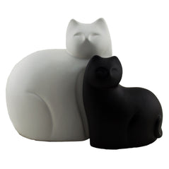 Contemporary Cats - Set of 2 - Black & White Resin - Original Source