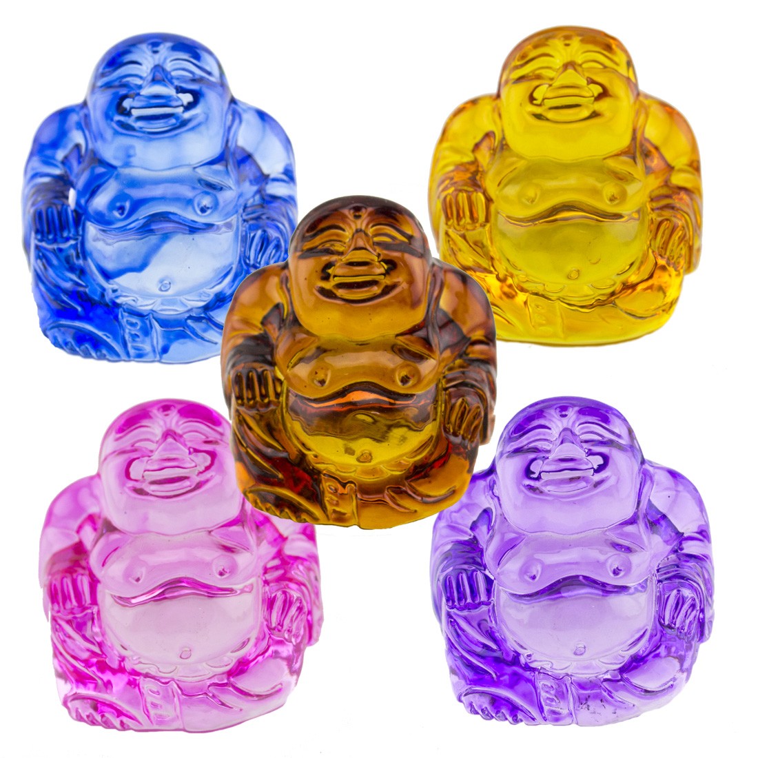 Colorful Pocket “Crystal” Buddhas – Set of 5 - Original Source