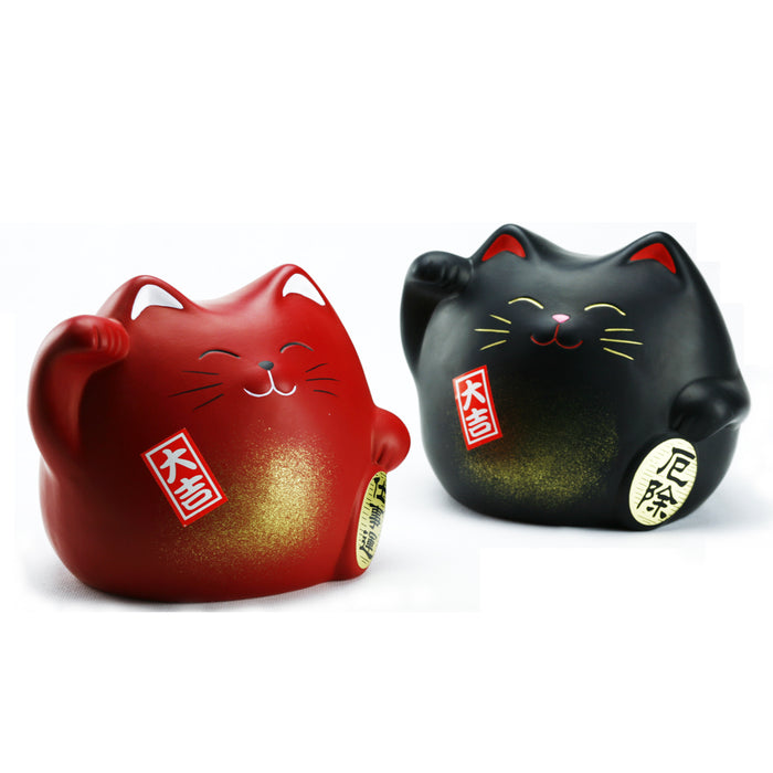Ceramic Cat Bank - Red - Original Source